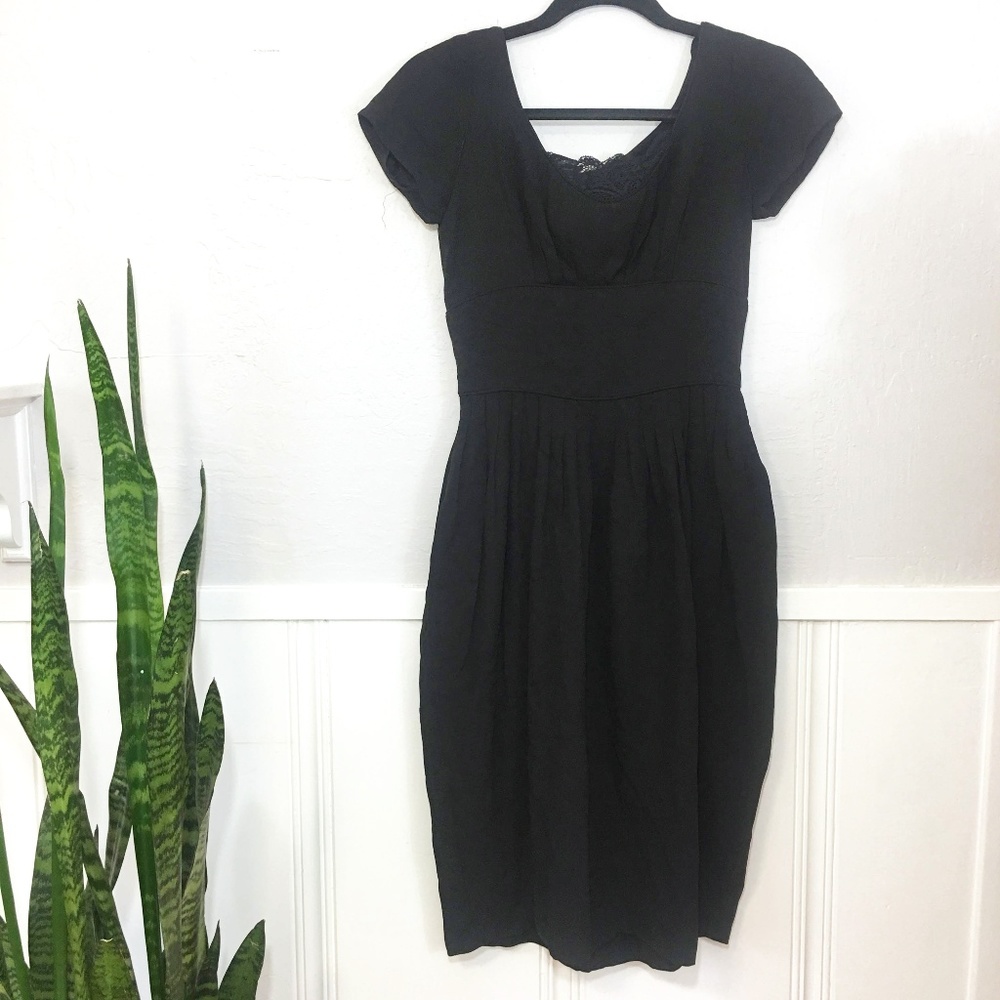 Vintage 1950's Shannon Rodgers Black Lace Dress